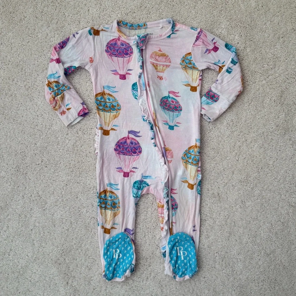Posh Peanut “Gemma” Footie Ruffled Zippered Pajama - Picture 1 of 11